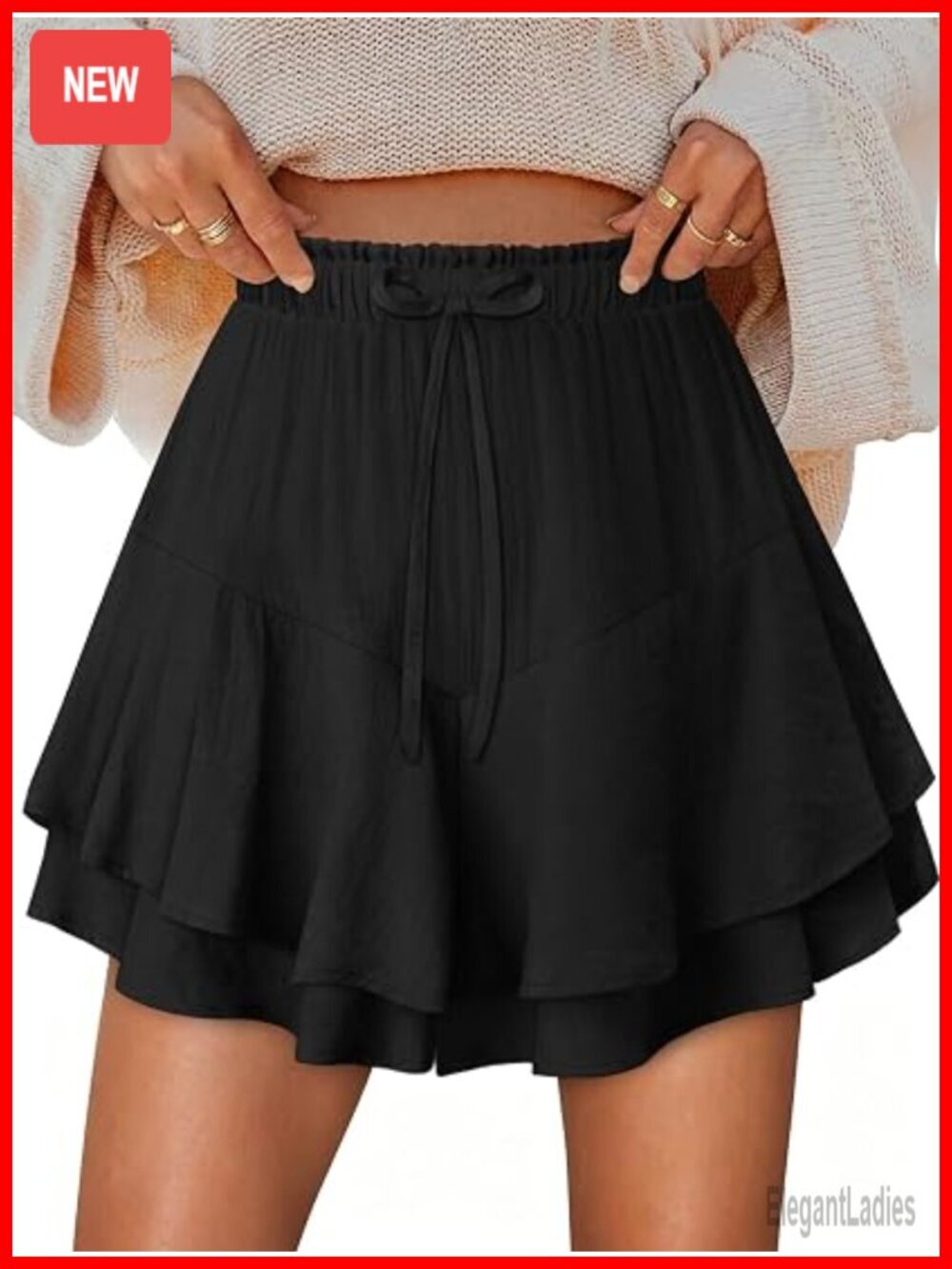 Flowy Ruffle Skorts for Women Cute Mini Tennis Skort Double Layer